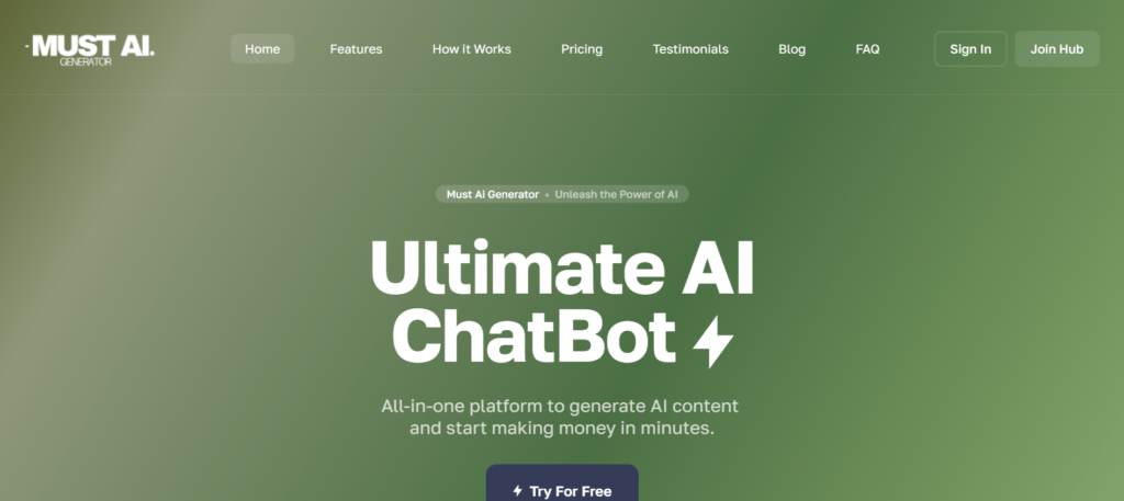 Must AI Generator Screenshot