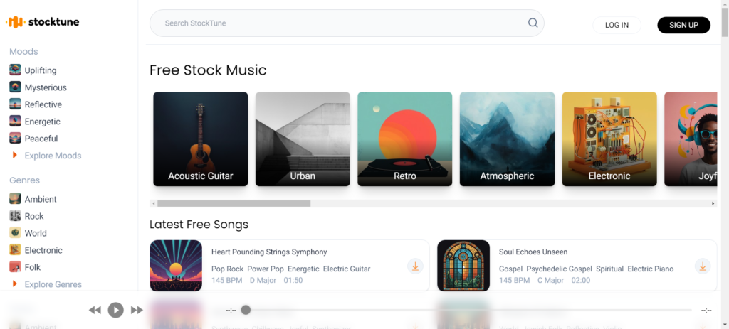 StockTune AI Revolutionizing Royalty-Free Music for Content Creators Screenshot
