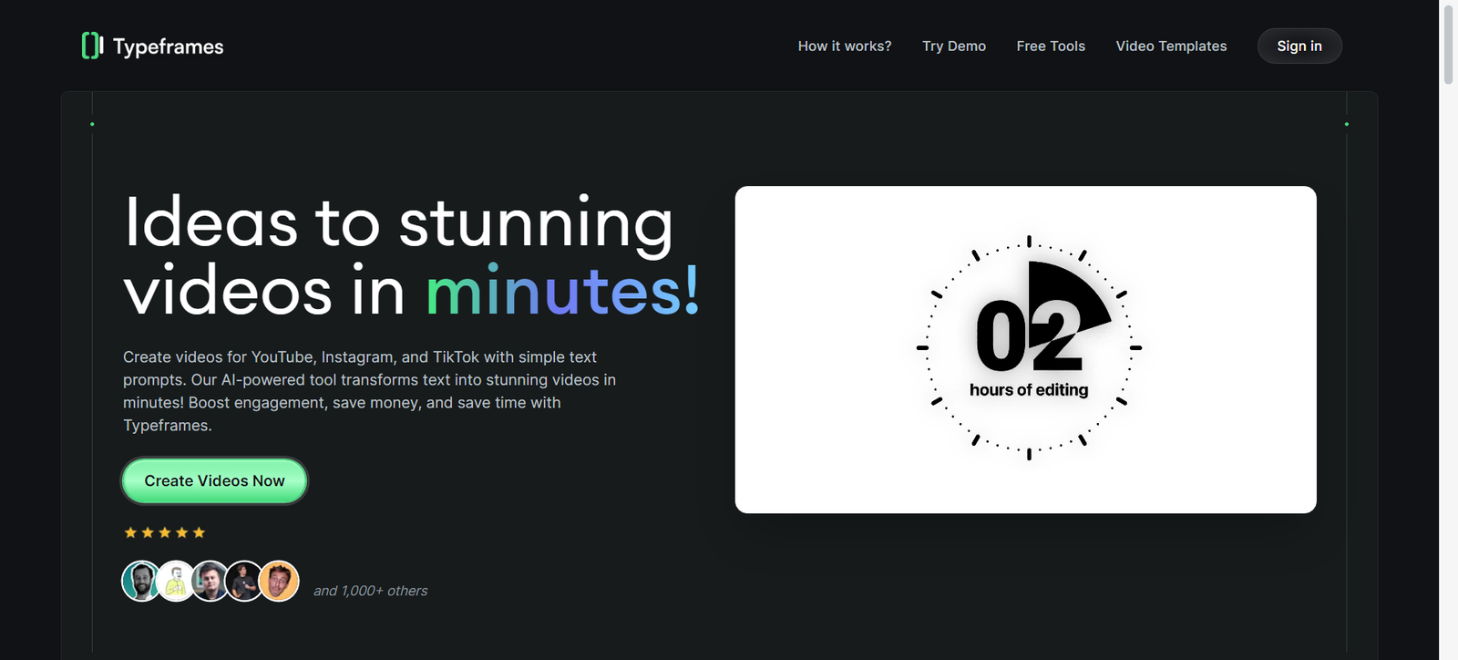 Typeframes Create-stunning videos from-text in minutes