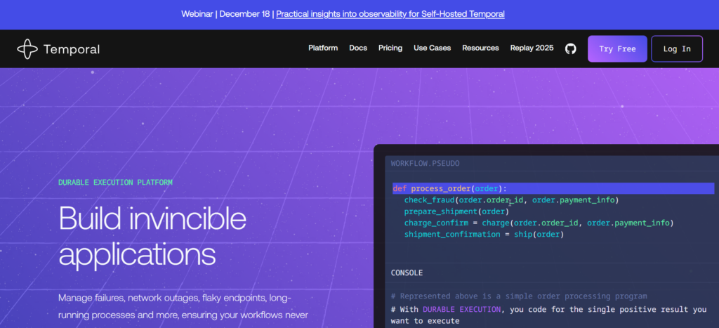 Temporal: A Comprehensive Guide to Development and Production Features Screenshot