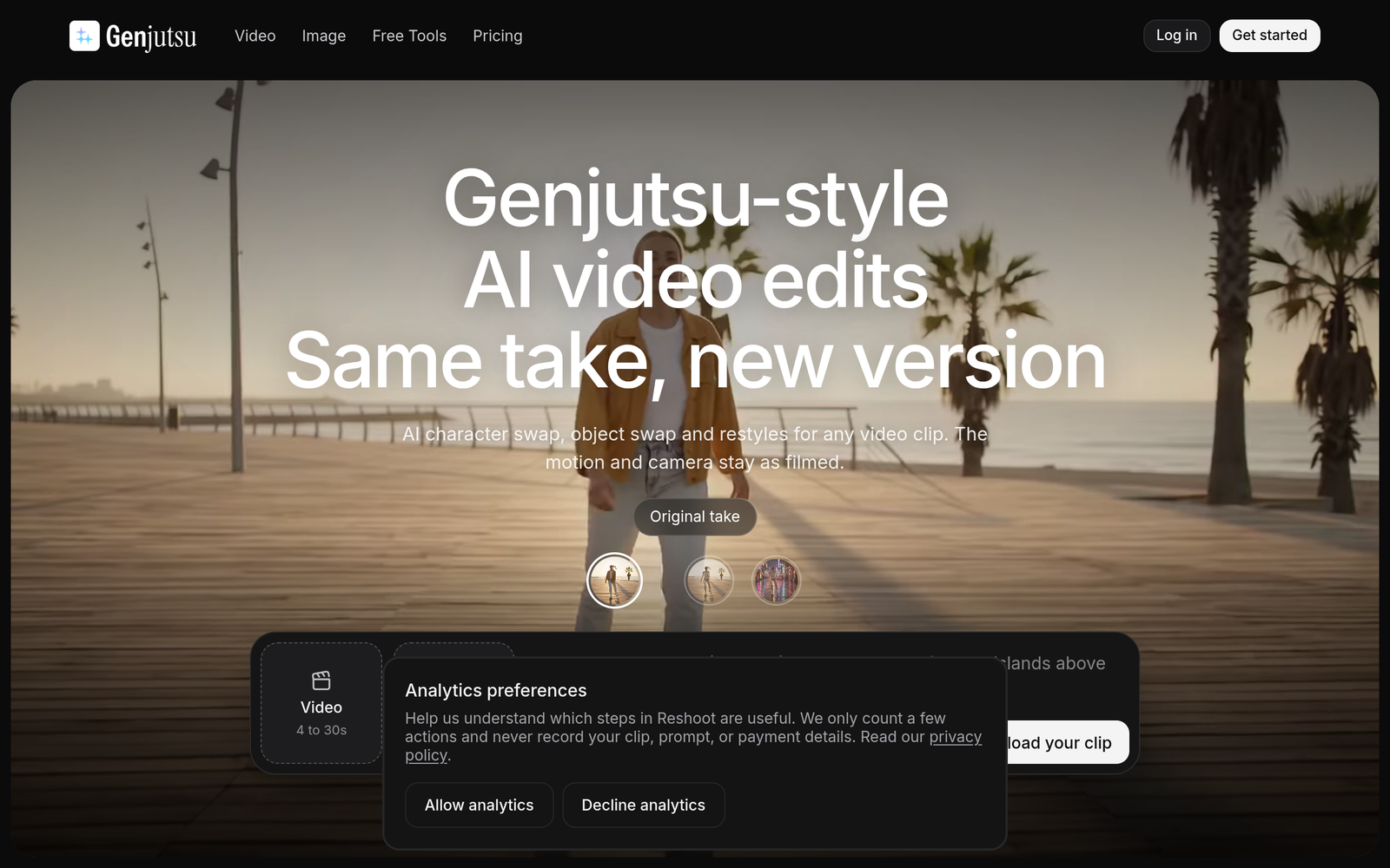 Genjutsu AI Tool Homepage Screenshot and User Interface