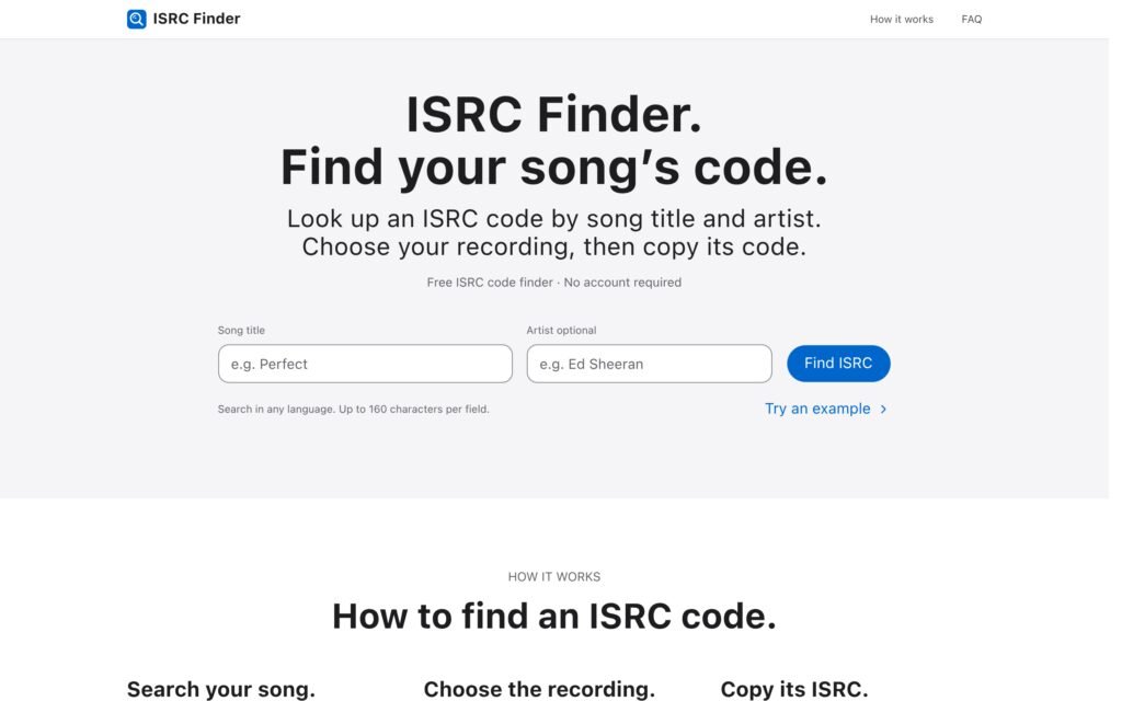 ISRC Finder – Overview, Pricing & Verified Features Screenshot