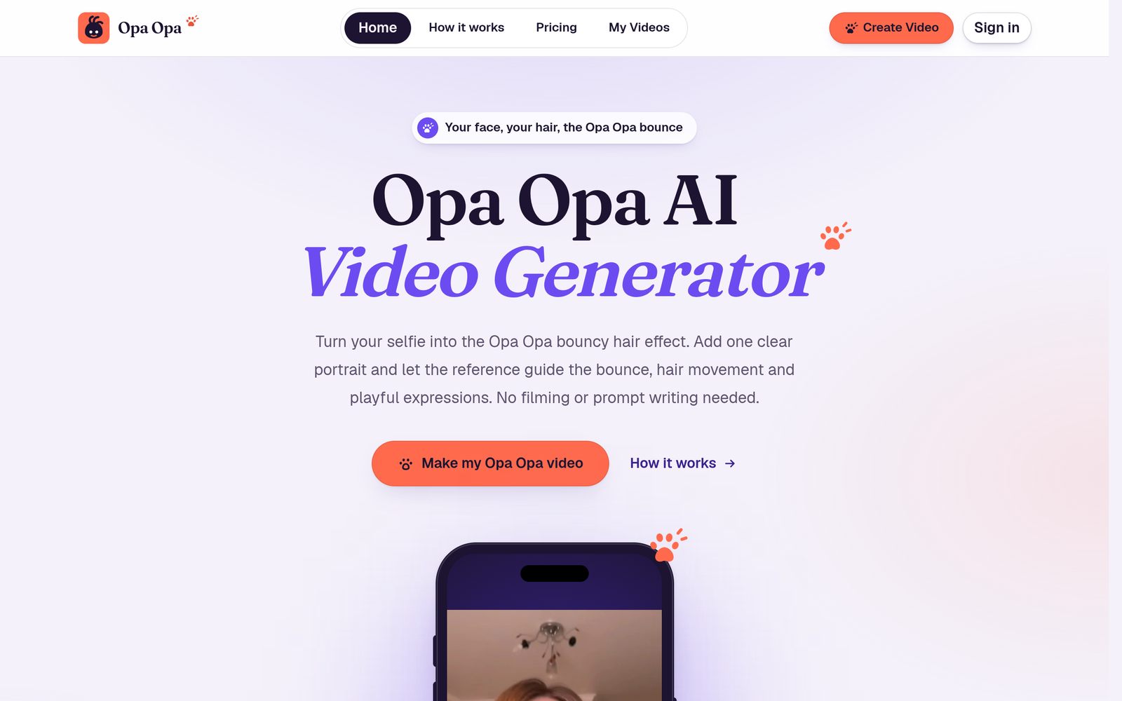 Opa Opa AI AI Tool Homepage Screenshot and User Interface