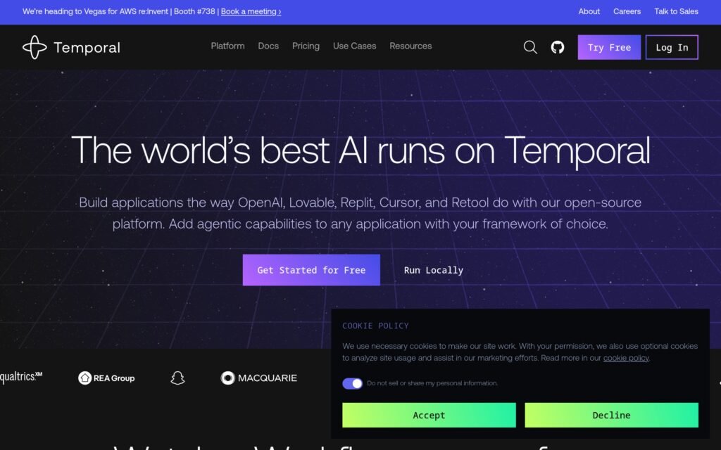 Temporal. Review (2026): Features, Pricing, and Limitations Screenshot