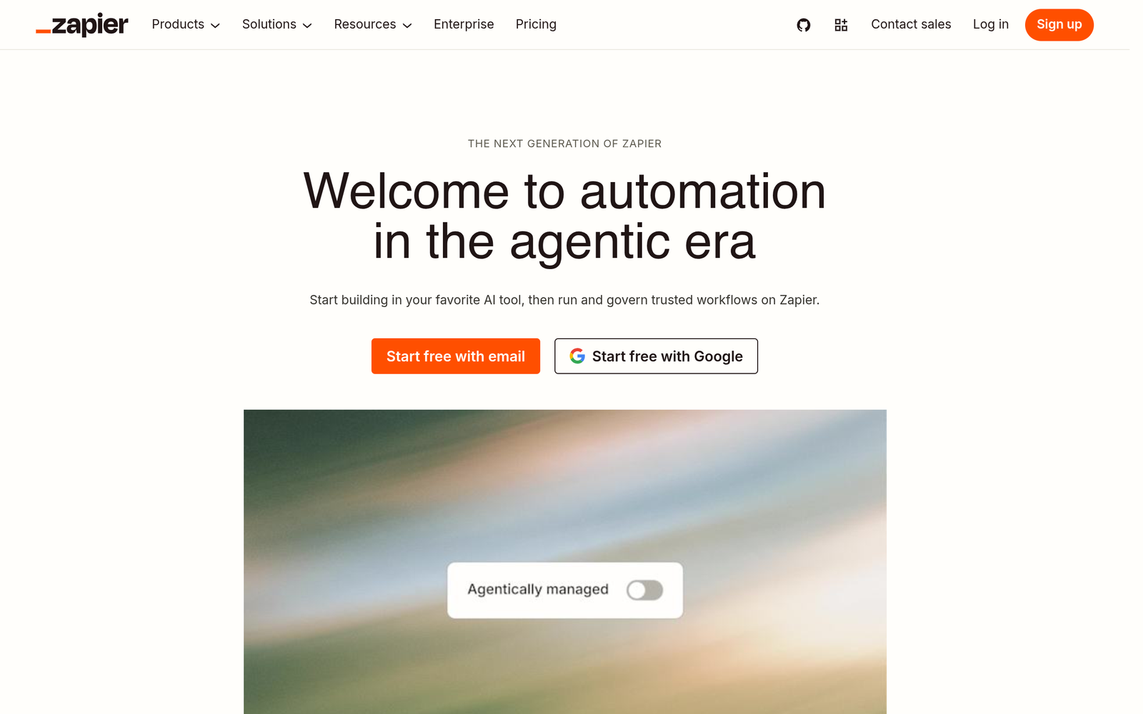 Zapier AI Tool Homepage Screenshot and User Interface
